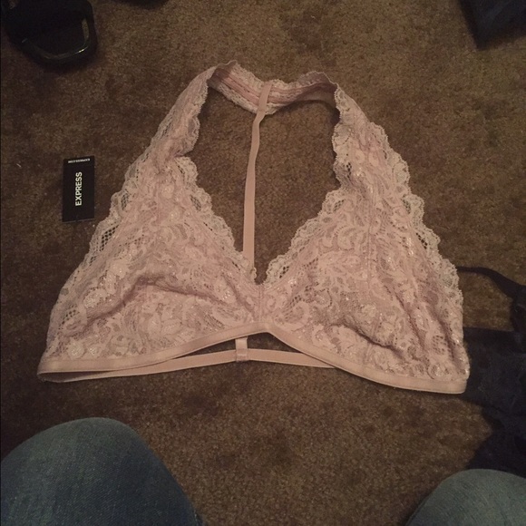 Peach lace bra