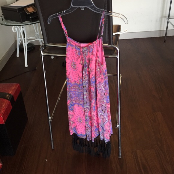 Hot neon pink tassels dress!