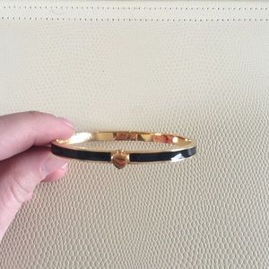 Kate Spade Black and Gold Clasp Heart Bangle