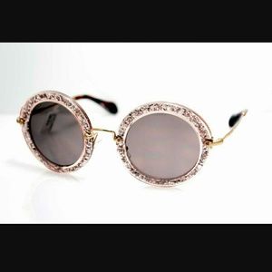 Miu Miu pink glitter sunglasses