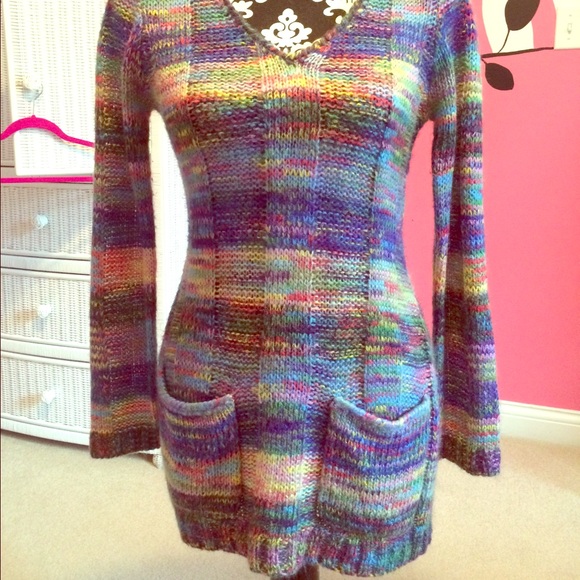 Long colorful sweater