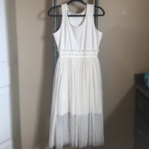 White midi dress