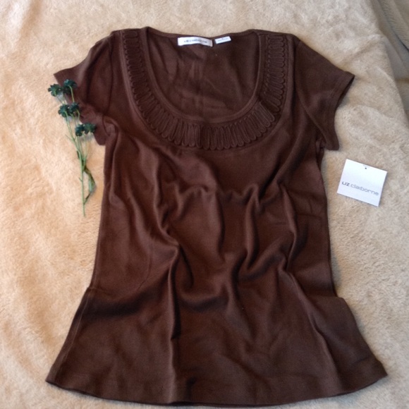 Liz Claiborne Ribbed T-shirt - Picture 1 of 4