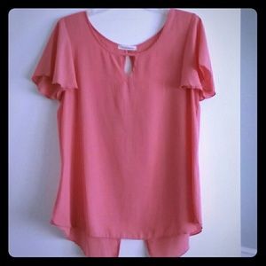 Coral Top with Bow