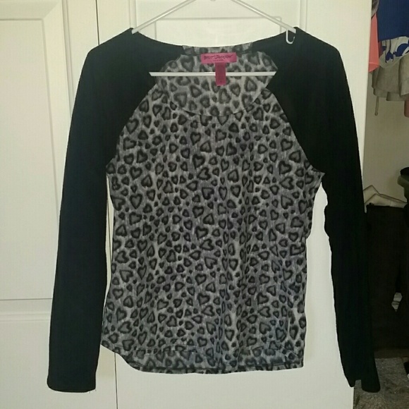 Betsey Johnson heart fleece pajama top