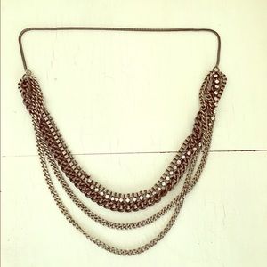 J Crew multi-chain silver necklace.