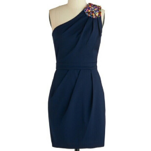 One Shoulder Beaded Dress