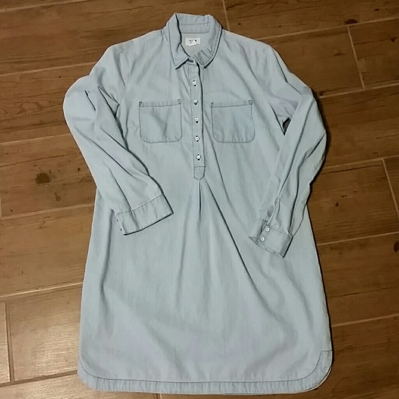 Lightweight cotton faux denim Lt blue casual dress