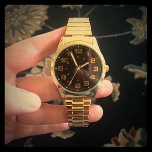 Gold and black " oversized " watch