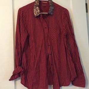 Red/black plaid too with sequin collar