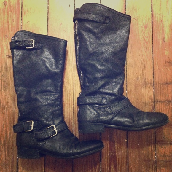 Dolce Vita black leather flat riding boots