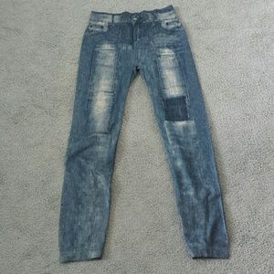 Blue jean printed legging