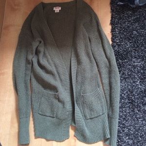 green long cardigan