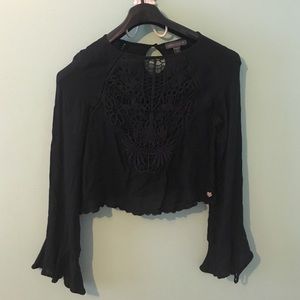 Dressy black crop top