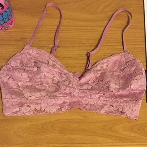 Pink lace bralette