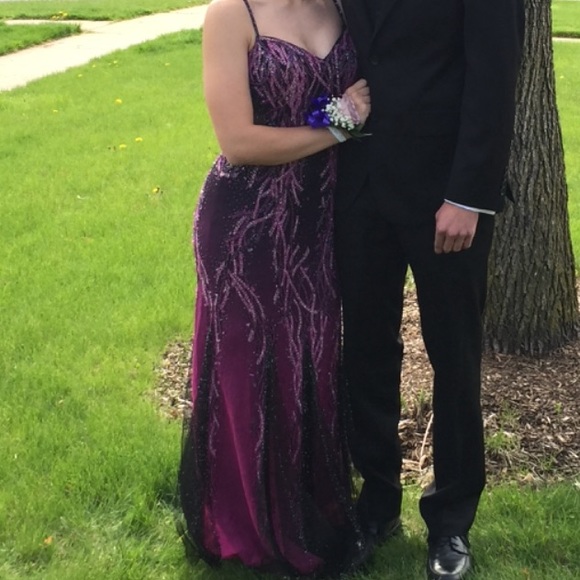 Hand beaded prom dress
