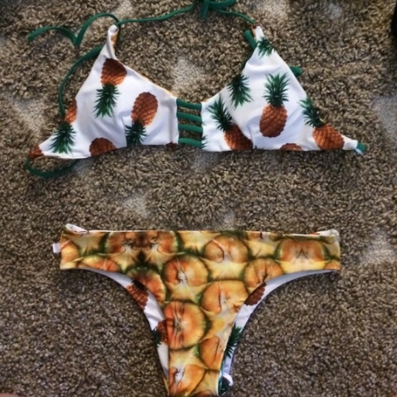 Reversible pineapple bikini