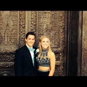 Sherri Hill Two Piece Black Prom Dress