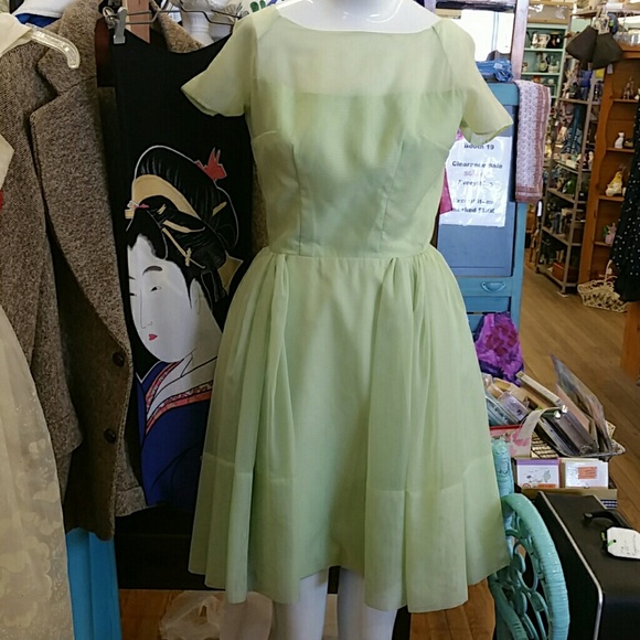 Vintage 1960s Mint Green Dress