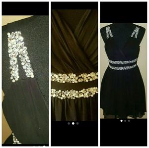 NWT! Black w/ Silver Accents Cocktail Dress