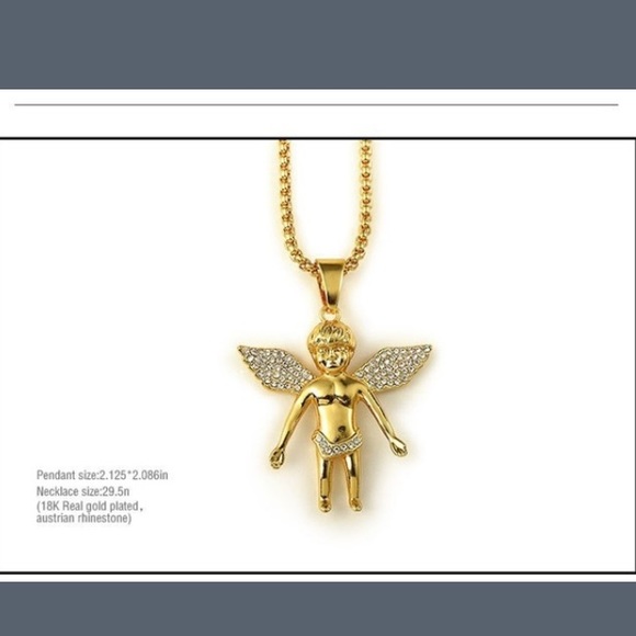 Gold plated angle and chain diamonds and solid