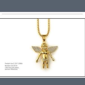 Gold plated angle and chain diamonds and solid