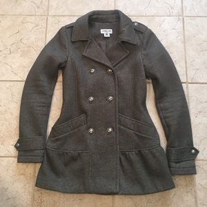 Olive green grey light pea coat