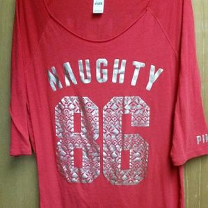 Victoria's Secret Pink Red Sleepshirt Size Large