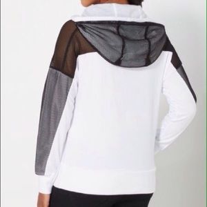Rue21 Sweaters - 🆕White Hoodie Sweatshirt Fishnet Mesh Sleeves Med Rue21 Sweaters - 🆕White Hoodie Sweatshirt Fishnet Mesh Sleeves Med