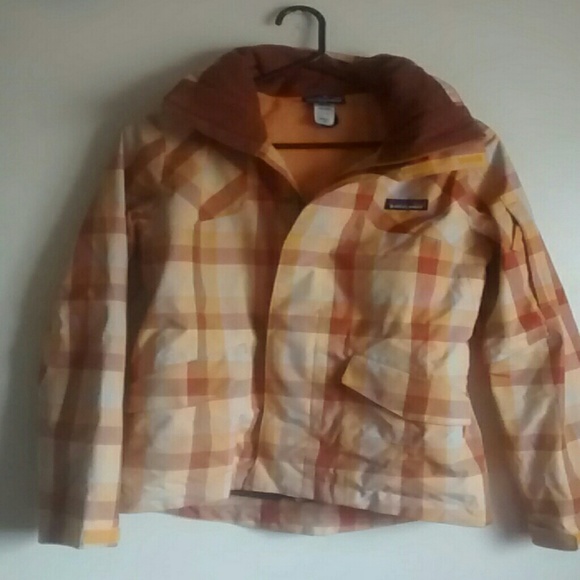 Patagonia Orange plaid jacket size xs