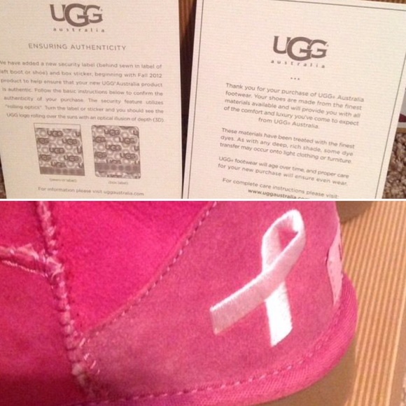 💖Authentic RARE Bailey Button BREAST Cancer UGGs! - Picture 3 of 4