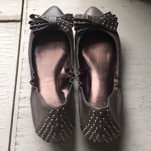 Vince Camuto Silver Studded Flats