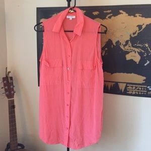 Equipment sleeveless silk top - Coral