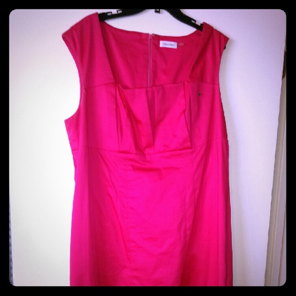 Hot pink pencil dress