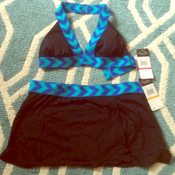 Anne Cole Signature swim top and skirted bottom.