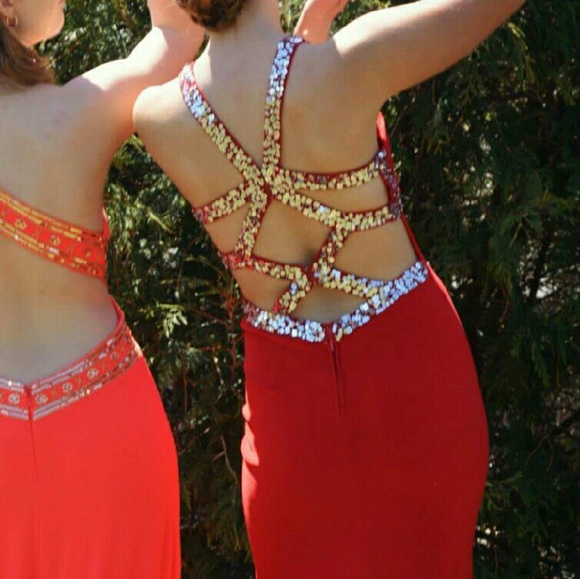 Fancy red prom dress - Picture 2 of 3