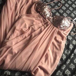 Log champagne pink dress