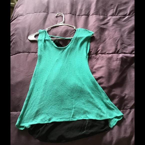 Mint and black top