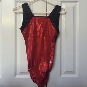 Red and Black Shiny Gymnastics Leotard❤️🖤