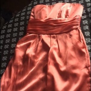 Short silk coral dress