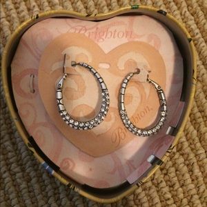 Brighton crystal and silver hoop earrings