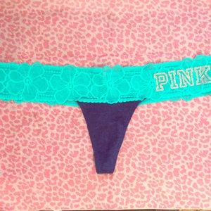 PINK Dark and light blue thong