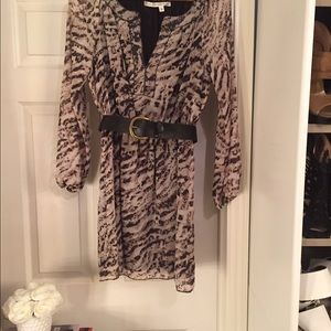 Max Studio brown and beige size M dress with belt