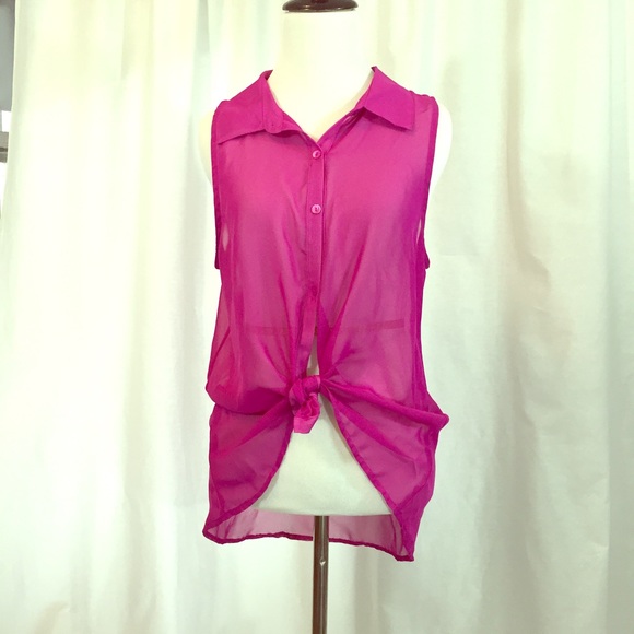 Sheer Magenta Blouse