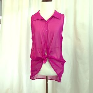 Sheer Magenta Blouse