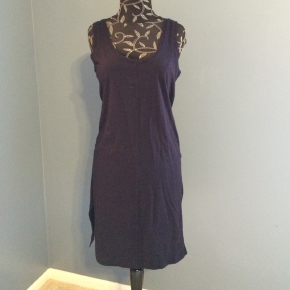 Madewell navy blue linen dress