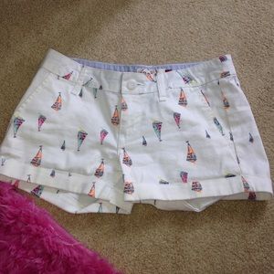 White Shorts with Sailboats
