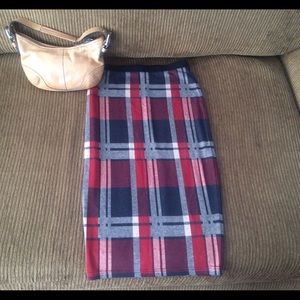 Philosophy Checkered Pencil Skirt