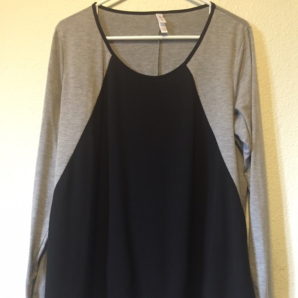 Colorblock Chiffon and Jersey Blouse