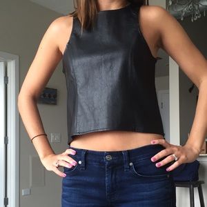 Leather (faux) Razorback Crop Top Leather (faux) Razorback Crop Top